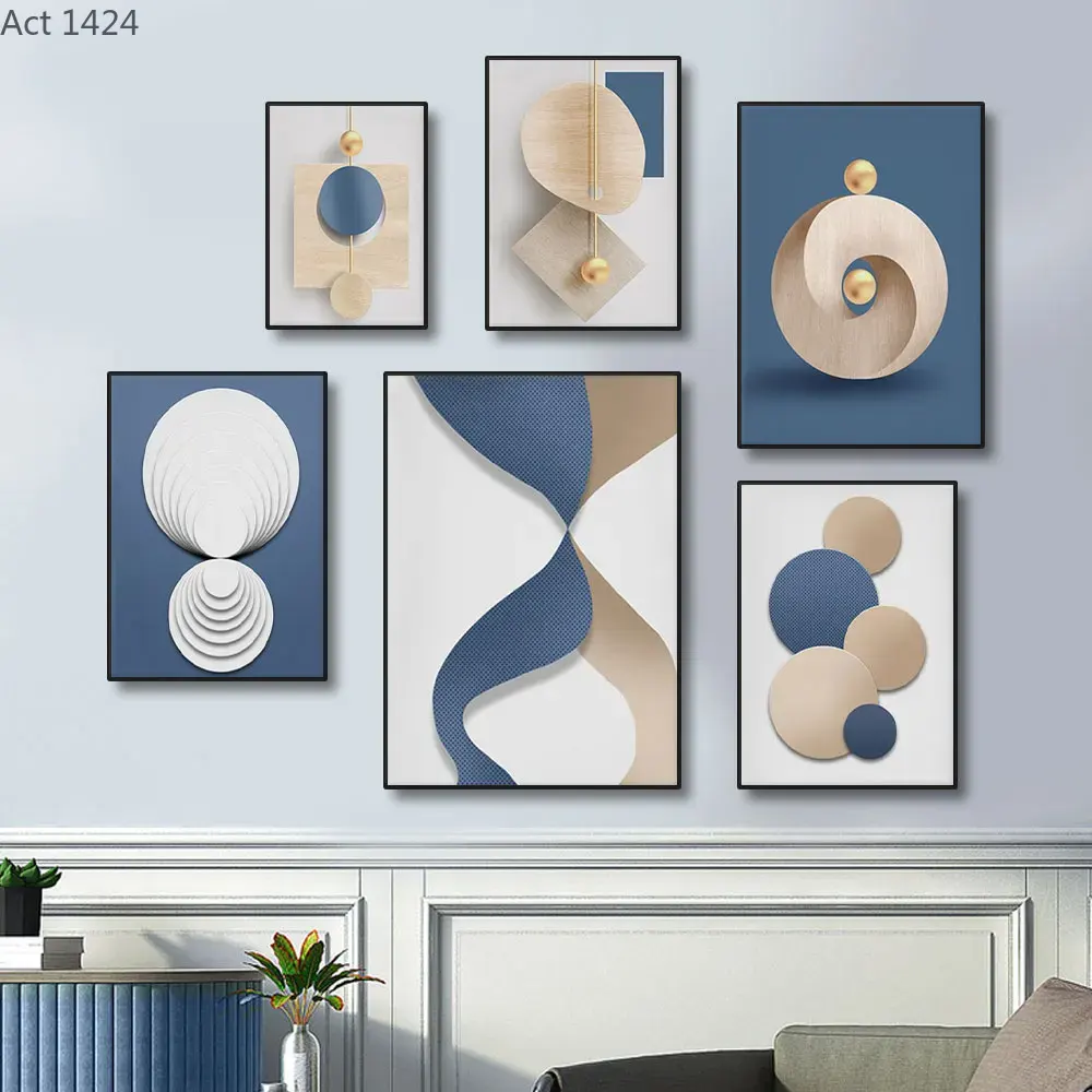 (1pc frameless)Abstract Blue W - Luxury Lifestyle Picture recension och pris
