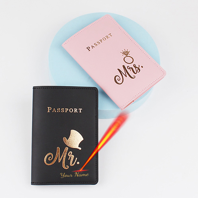 Customize Name Mr/Mrs Logo Pas - Leather Passport Cover recension och pris