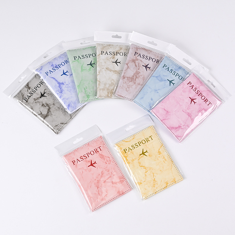 Macaron Color Marble Pattern P - Leather Passport Cover recension och pris