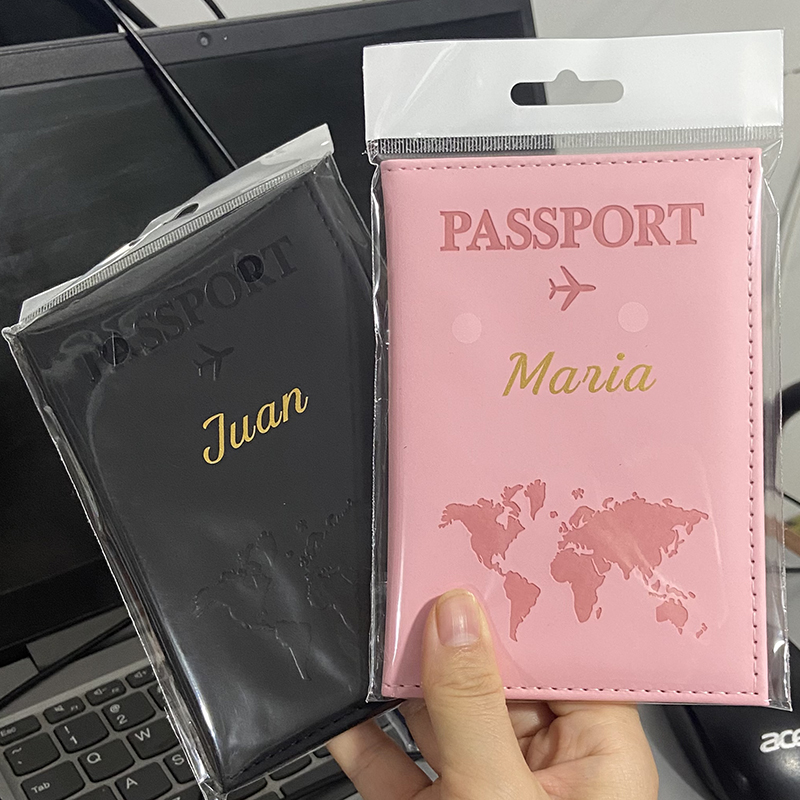 Custom Gold Color Name on Pass - Leather Passport Cover recension och pris