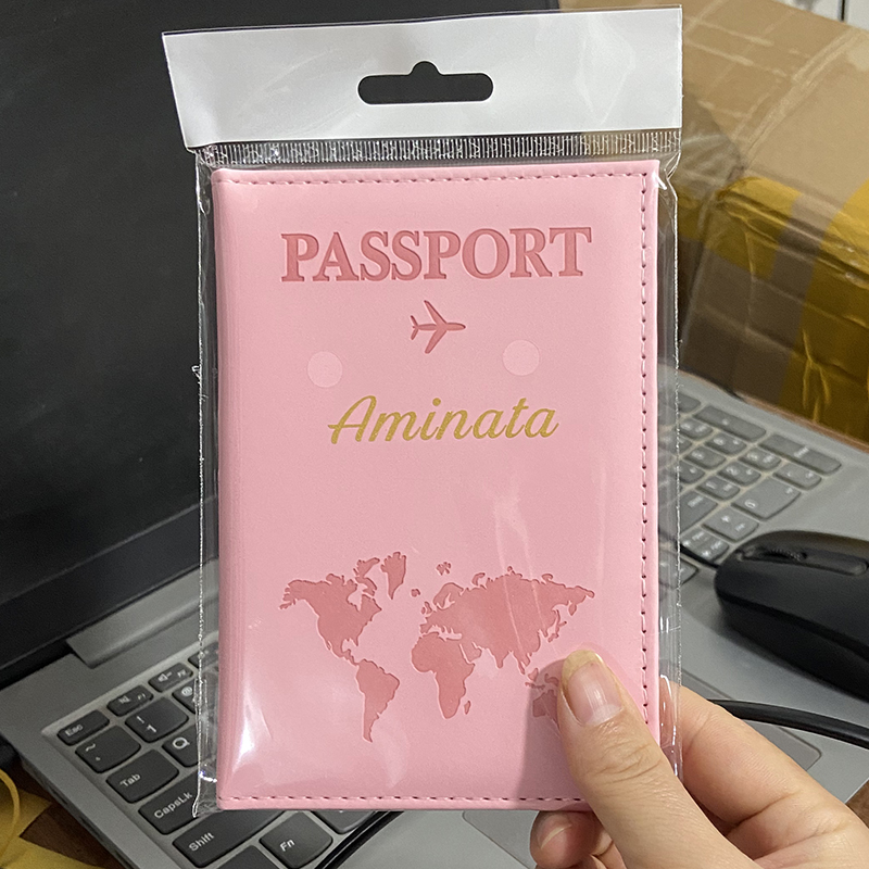Custom Gold Color Name on Pass - Leather Passport Cover recension och pris